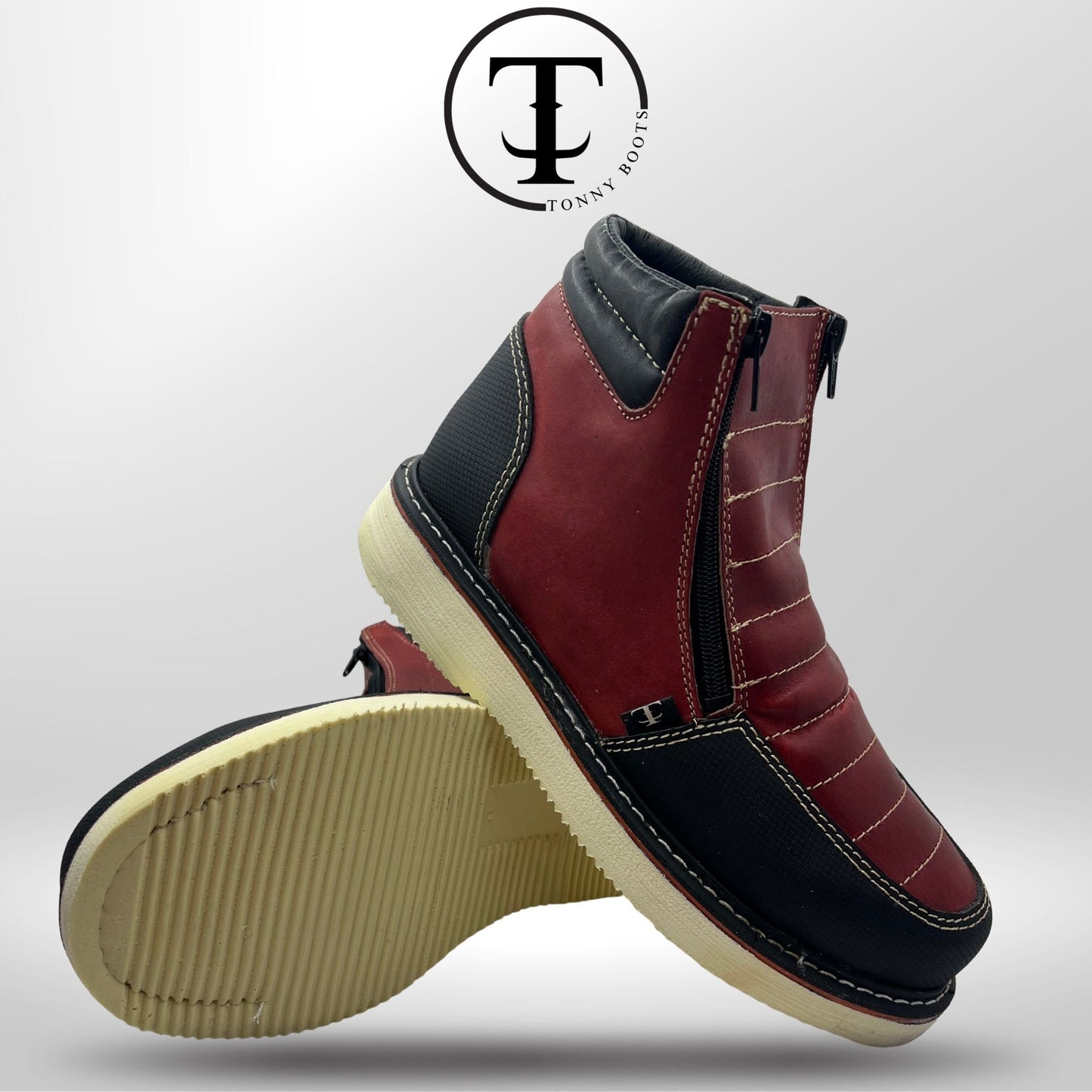 •Piel:Crazy •Color:Vino •Suela:Mil Rayas