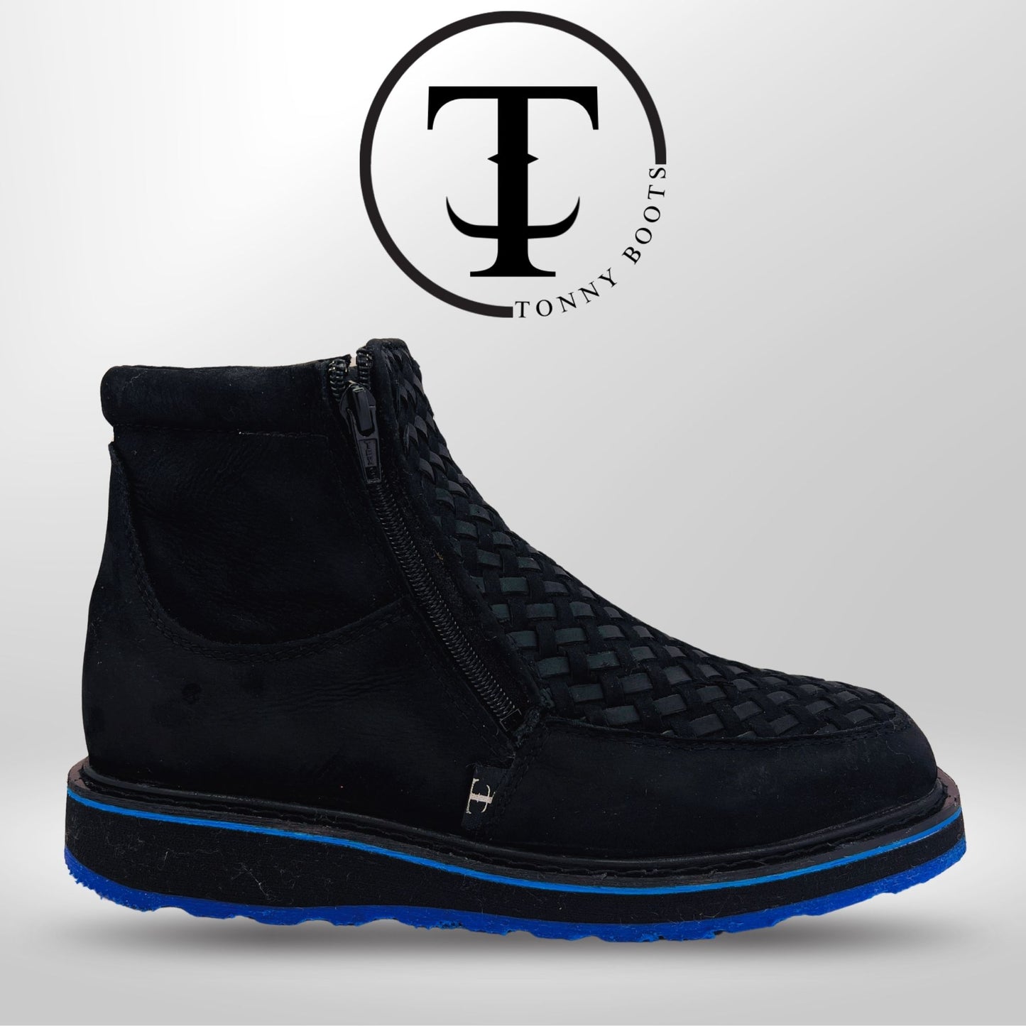•Petatillo •Color:Negro •Suela:Densidad Azul