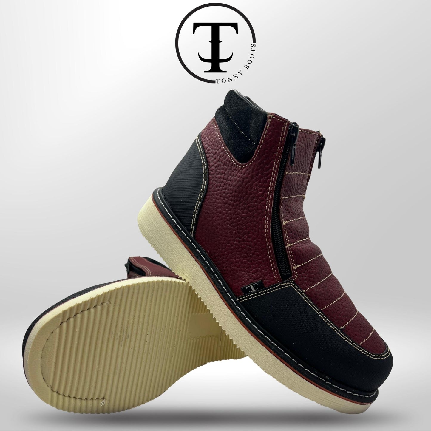 •Piel:Floter •Color:Vino •Suela:Mil Rayas