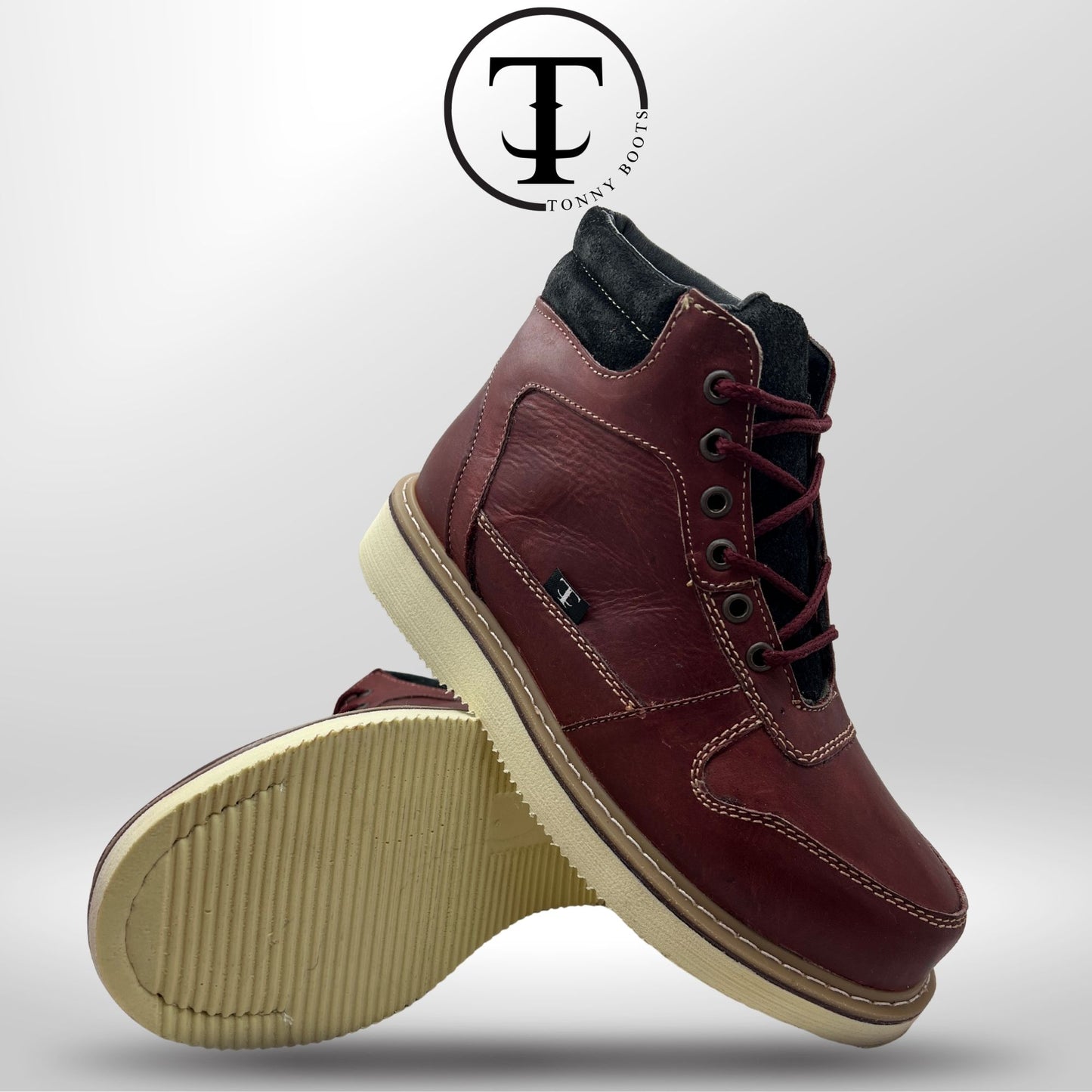 •Zapato de Trabajo Cintas •Piel:Crazy •Suela:Mil Rayas