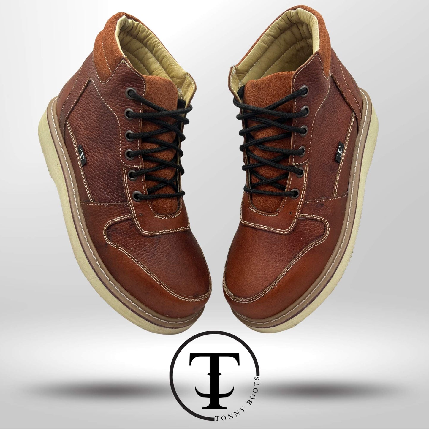 •Zapato de Trabajo Cintas •Piel:Crazy •Suela:Mil Rayas