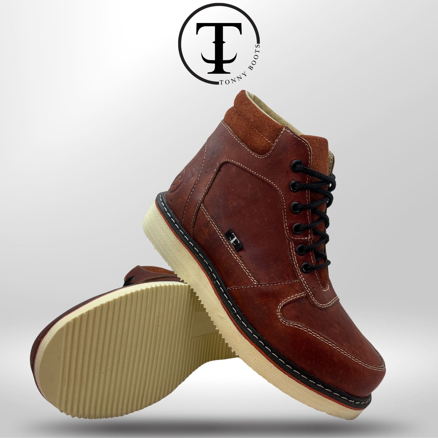 •Zapato de Trabajo Cintas •Piel:Crazy •Suela:Mil Rayas