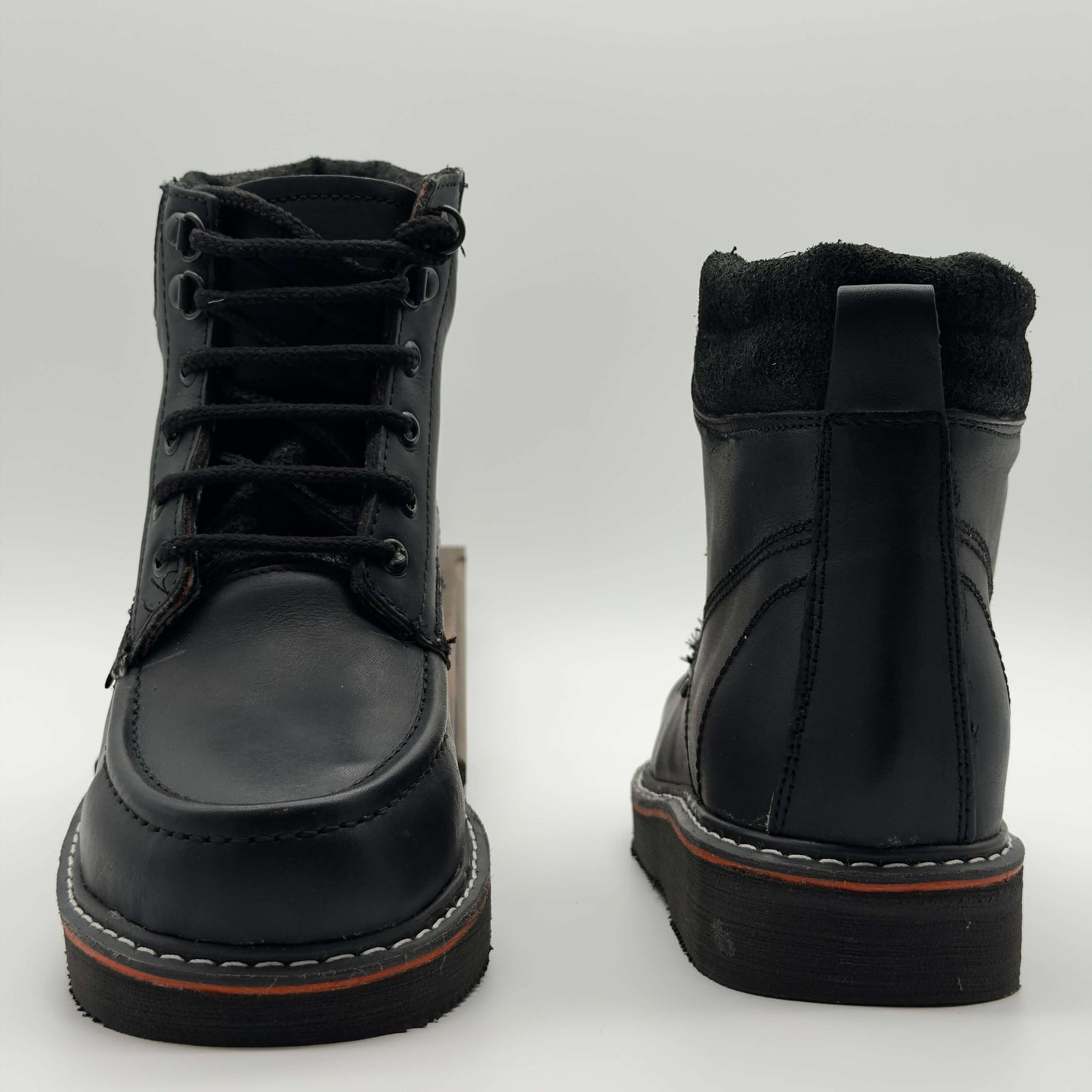 Zapato de Trabajo Cintas Bordado Crazy Negro Mil Rayas