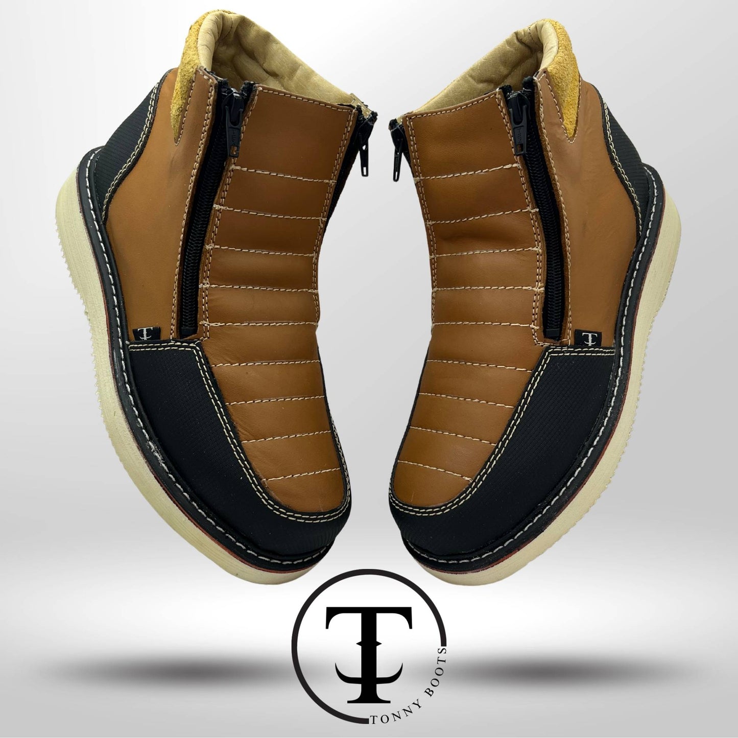 •Zapato de Trabajo 2 Cierres              •Piel:Crazy •Suela:Mil Rayas