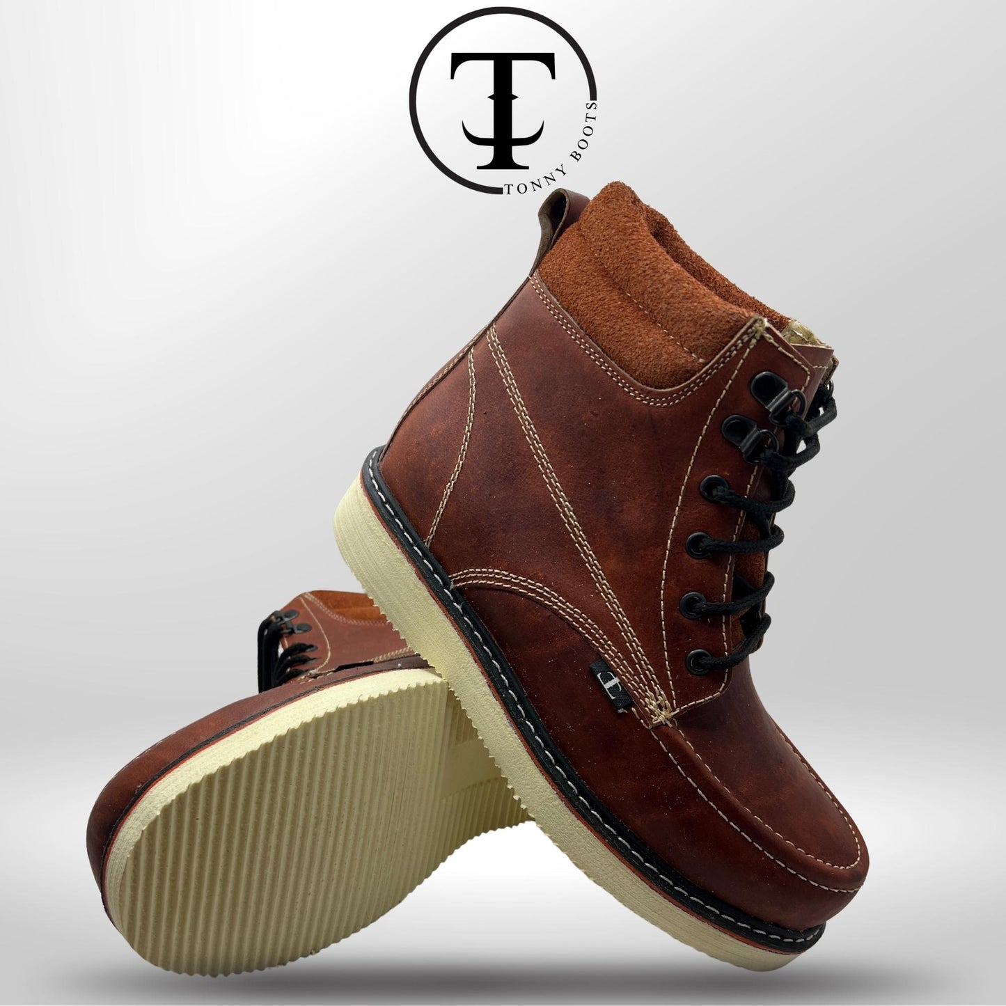 •Zapato de Trabajo Bordo •Piel:Crazy •Suela:Mil Rayas