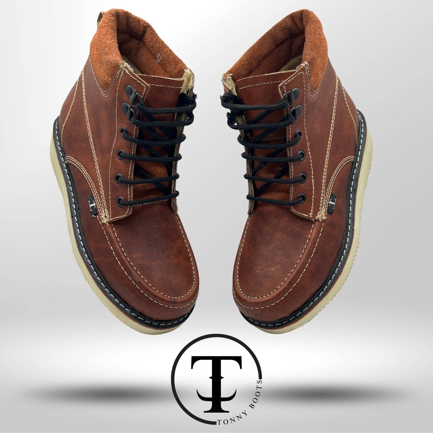 •Zapato de Trabajo Bordo •Piel:Crazy •Suela:Mil Rayas