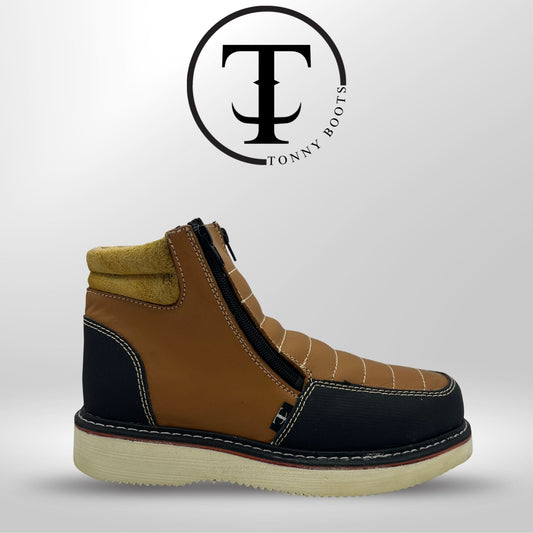 •Zapato de Trabajo 2 Cierres              •Piel:Crazy •Suela:Mil Rayas