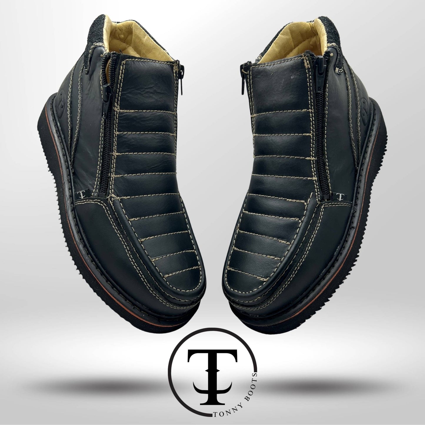 •Piel:Crazy •Color:Negro •Suela:Mil Rayas