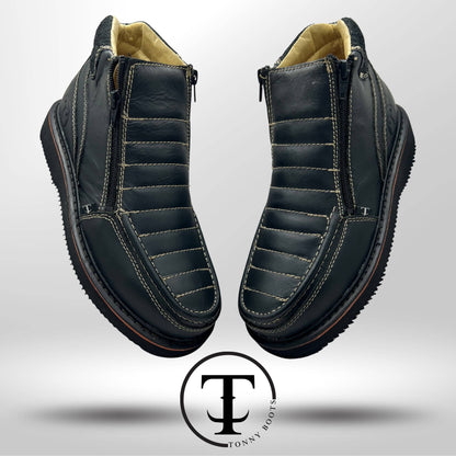 •Piel:Crazy •Color:Negro •Suela:Mil Rayas