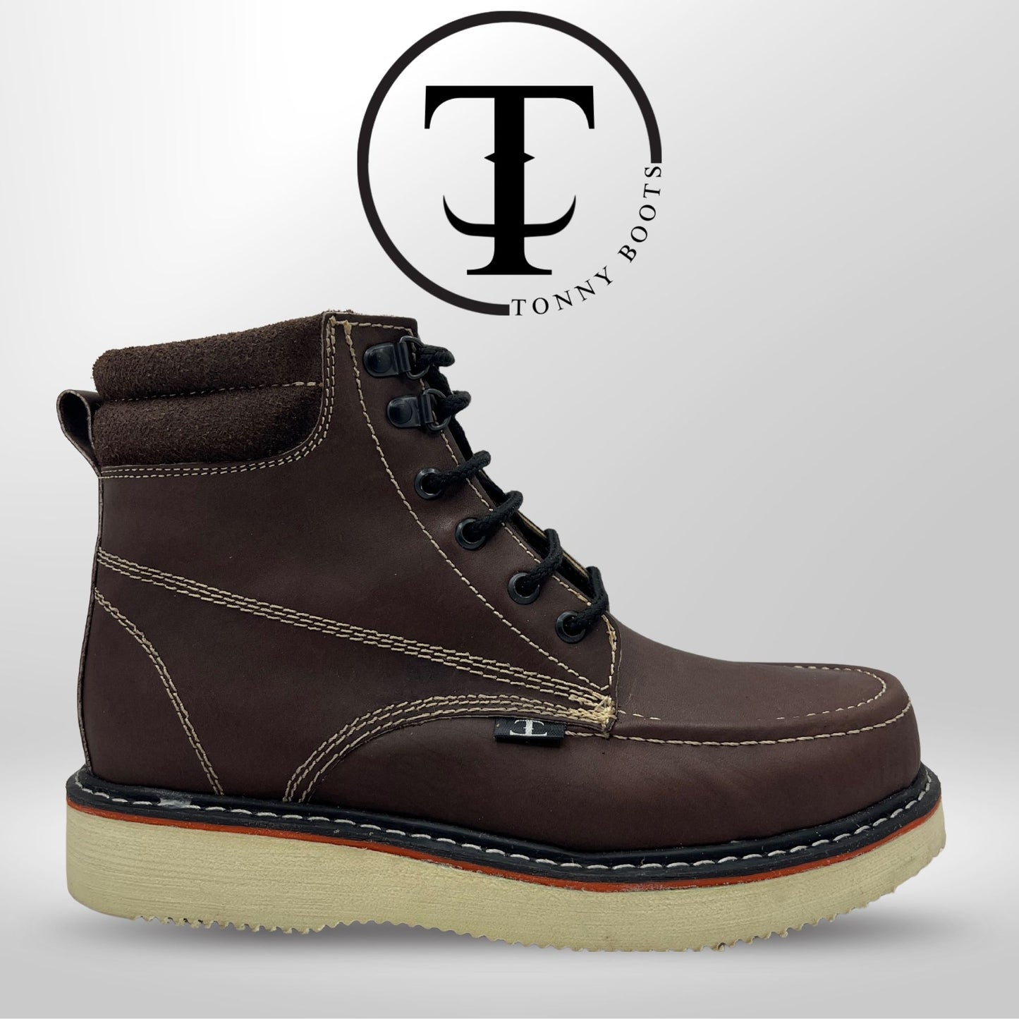 •Zapato de Trabajo Bordo •Piel:Crazy •Suela:Mil Rayas