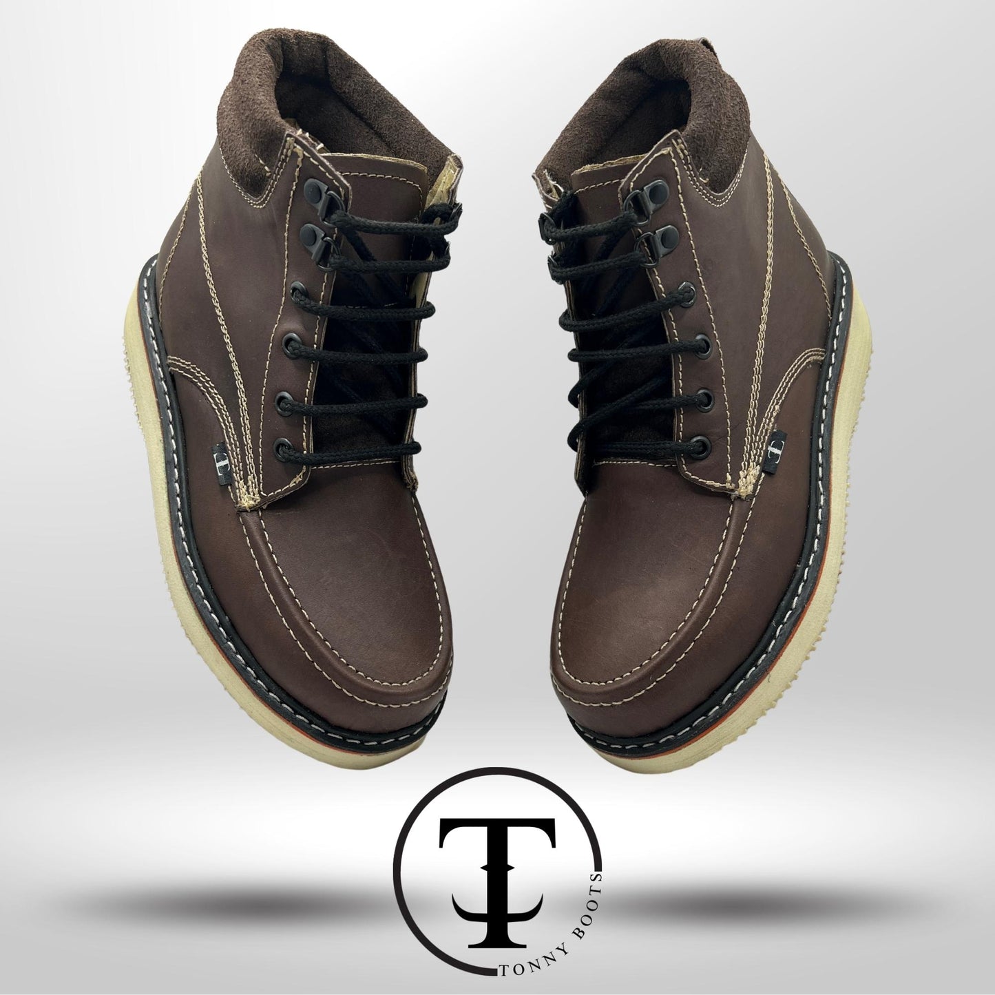 •Zapato de Trabajo Bordo •Piel:Crazy •Suela:Mil Rayas