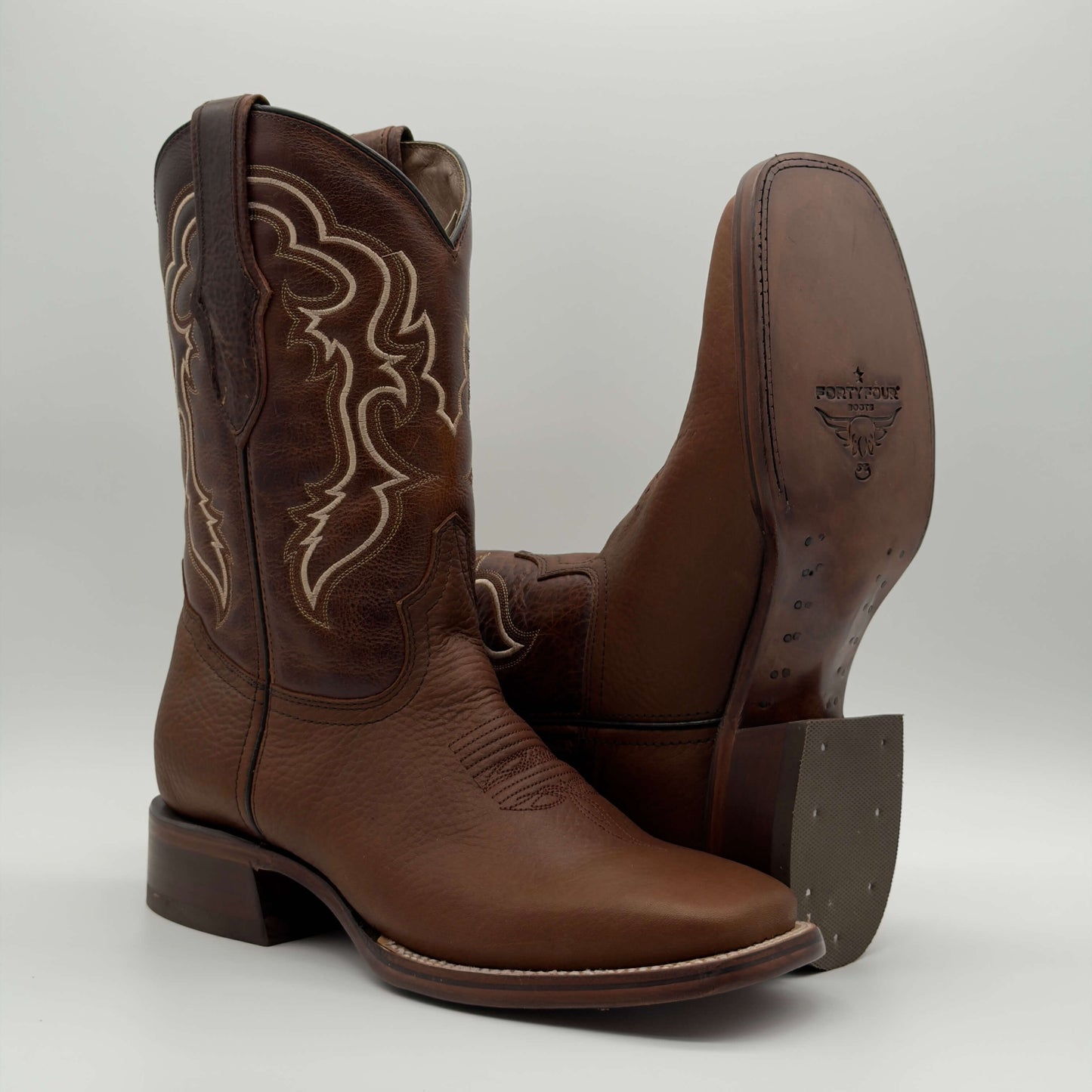 Bota Vaquera Shedrón Punta Cuadrada — Suela de Cuero