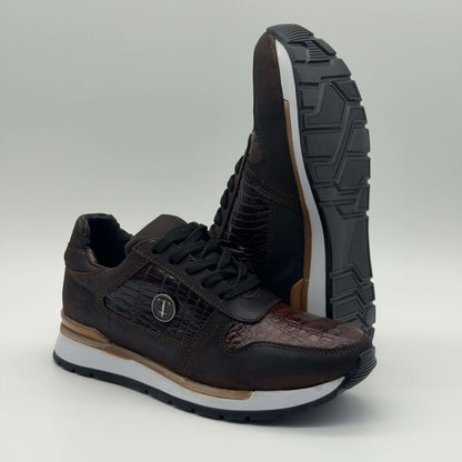 Tenis Mora Cocodrilo Café