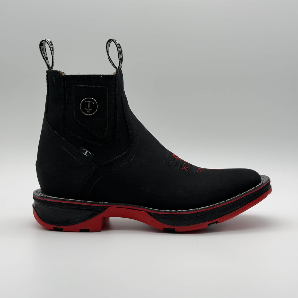 Botín Vaquero Ringle Negro - Suela Houston Roja