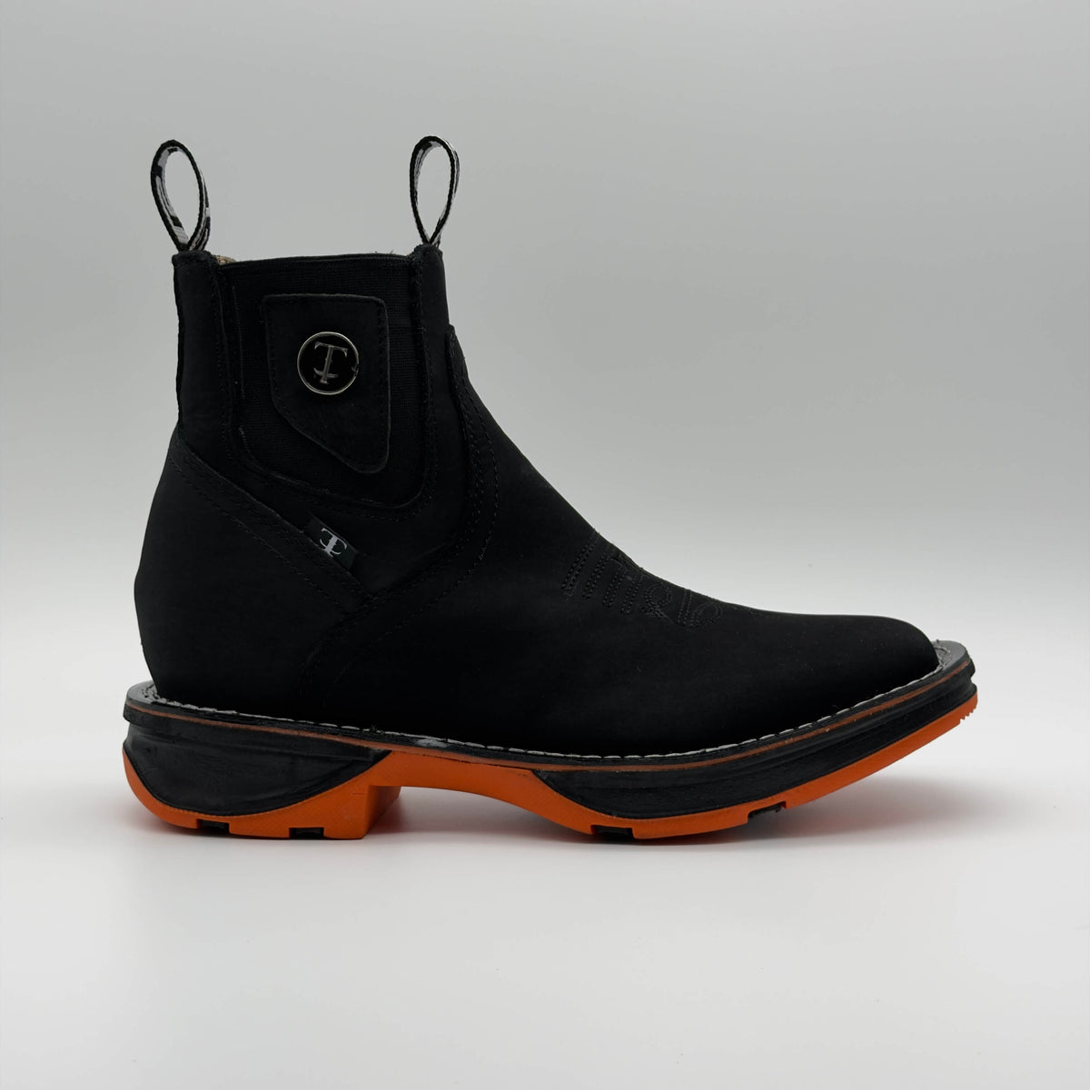 Botín Vaquero Ringle Negro - Suela Houston Naranja