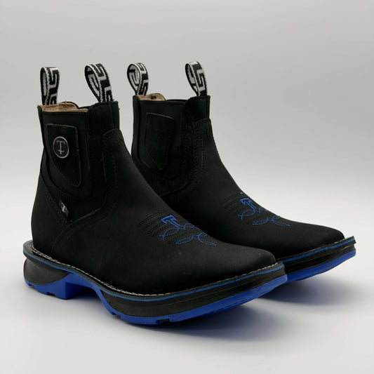 Botín Vaquero Ringle Negro - Suela Houston Azul