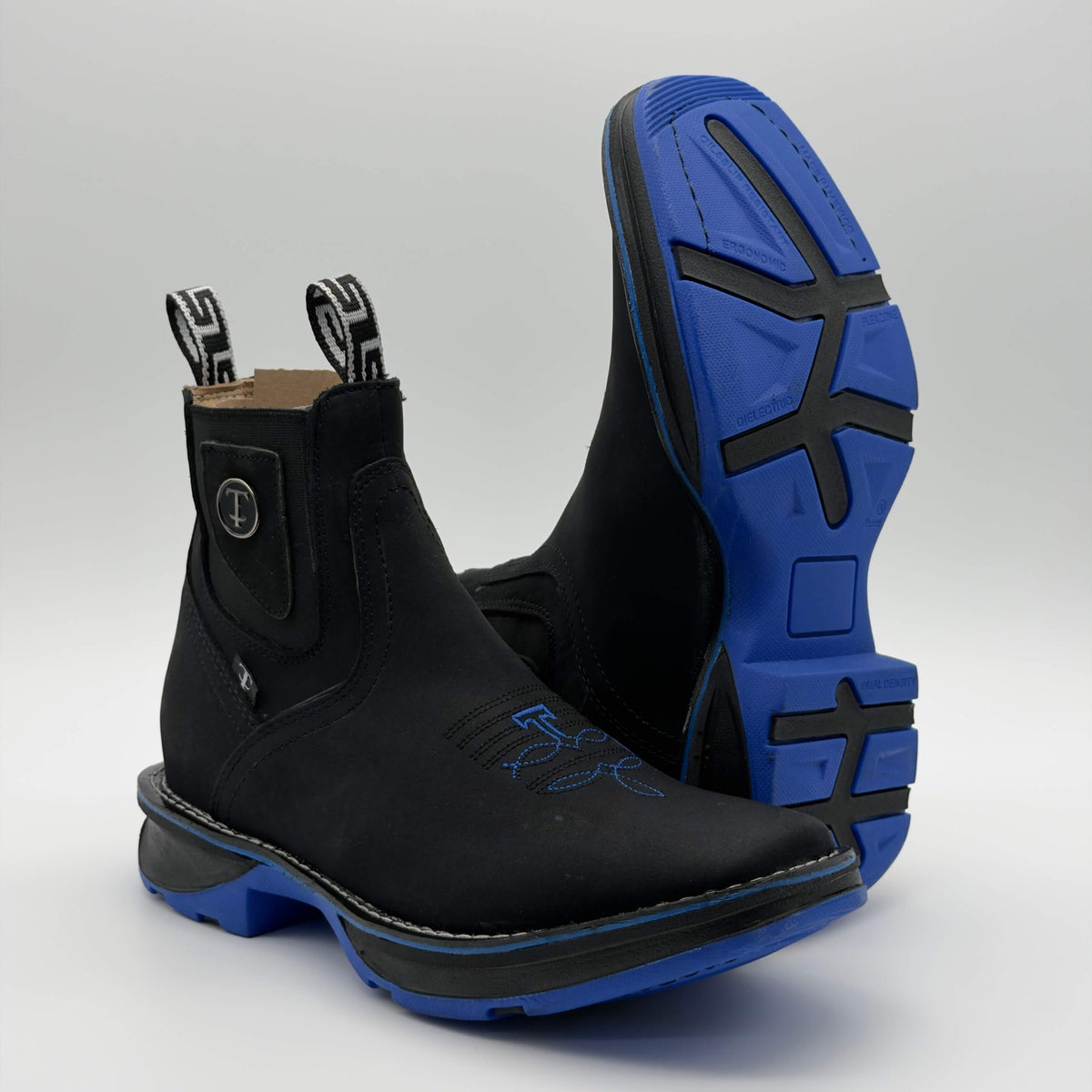 Botín Vaquero Ringle Negro - Suela Houston Azul