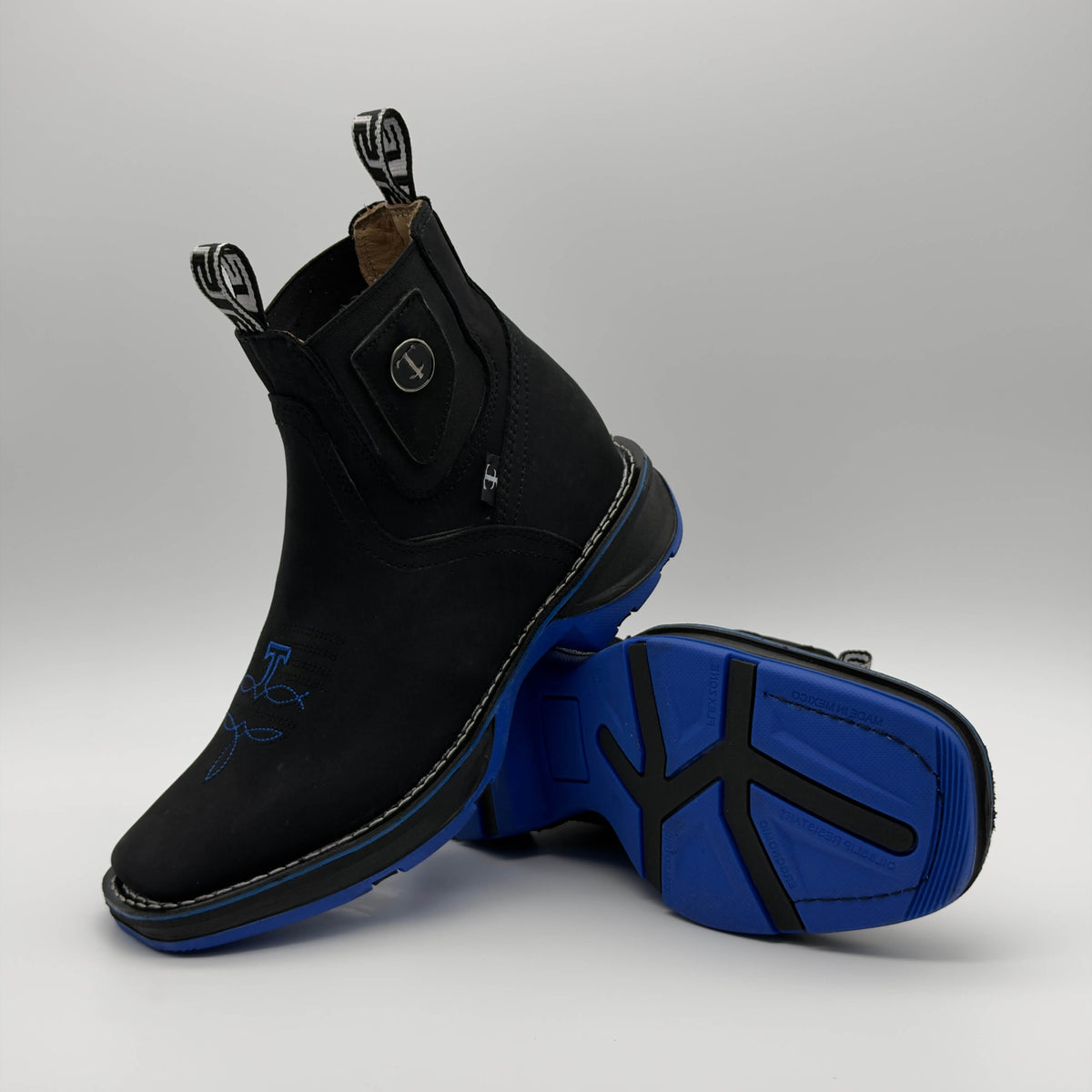 Botín Vaquero Ringle Negro - Suela Houston Azul