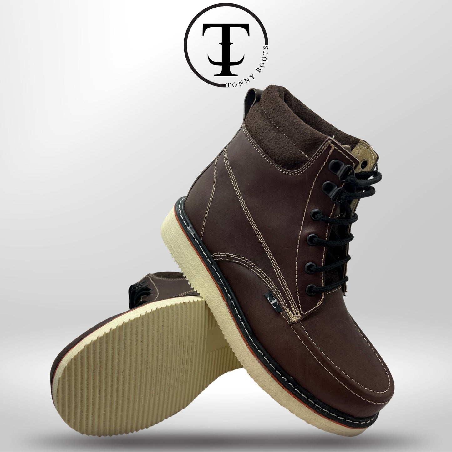 •Zapato de Trabajo Bordo •Piel:Crazy •Suela:Mil Rayas