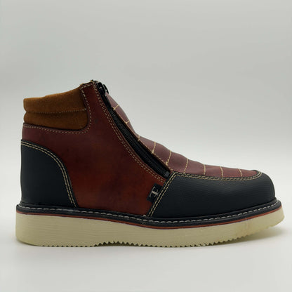 Zapato de Trabajo Doble Cierre Crazy Shedrón Mil Rayas — 100% Piel