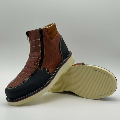 Zapato de Trabajo Doble Cierre Floter Shedrón Mil Rayas — 100% Piel
