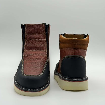 Zapato de Trabajo Doble Cierre Floter Shedrón Mil Rayas — 100% Piel