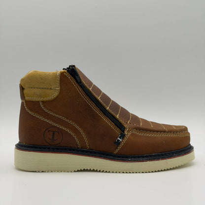 Zapato de Trabajo Doble Cierre Bordado Floter Miel Mil Rayas