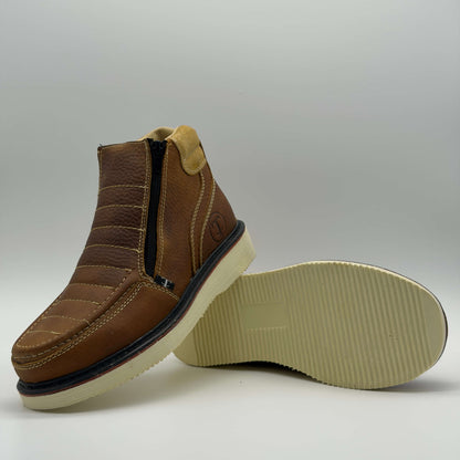 Zapato de Trabajo Doble Cierre Bordado Floter Miel Mil Rayas