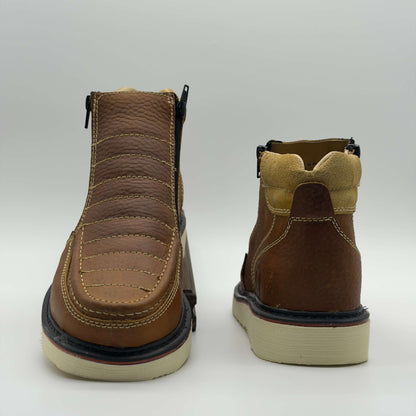 Zapato de Trabajo Doble Cierre Bordado Floter Miel Mil Rayas