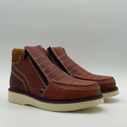 Zapato de Trabajo Doble Cierre Bordado Crazy Shedrón Mil Rayas