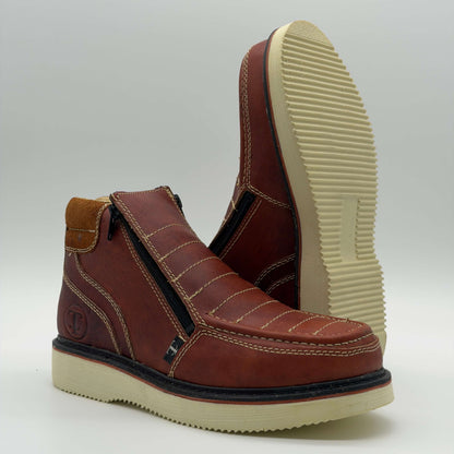Zapato de Trabajo Doble Cierre Bordado Crazy Shedrón Mil Rayas