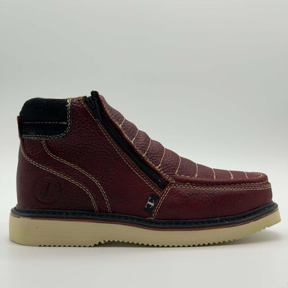 Zapato de Trabajo Doble Cierre Bordado Floter Vino Mil Rayas