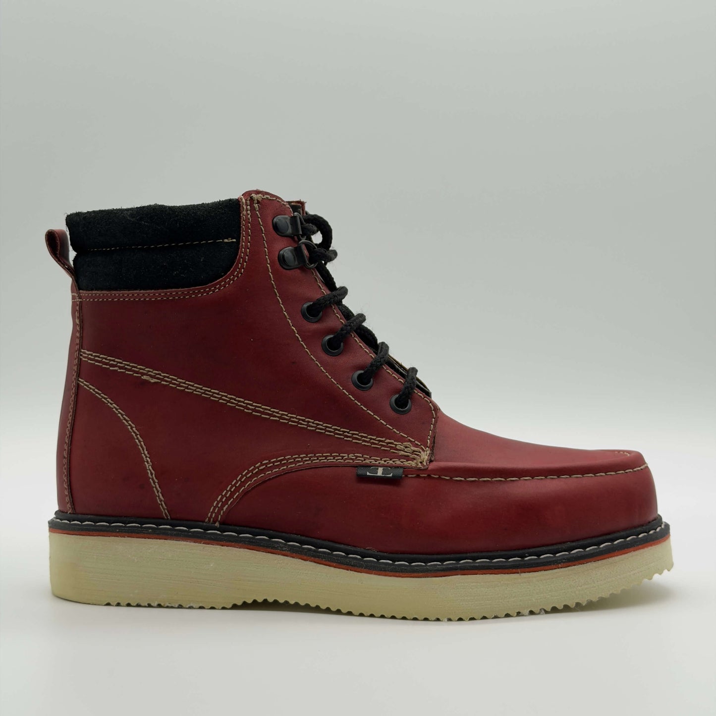 Zapato de Trabajo Cintas Bordado Crazy Vino Mil Rayas