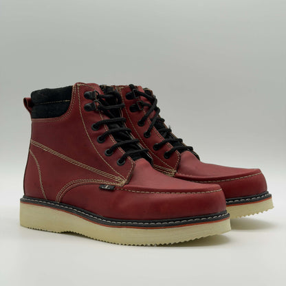 Zapato de Trabajo Cintas Bordado Crazy Vino Mil Rayas