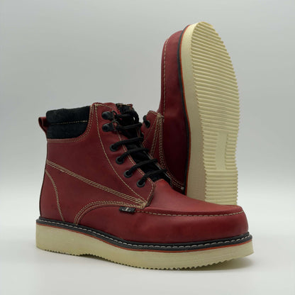 Zapato de Trabajo Cintas Bordado Crazy Vino Mil Rayas