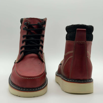 Zapato de Trabajo Cintas Bordado Crazy Vino Mil Rayas