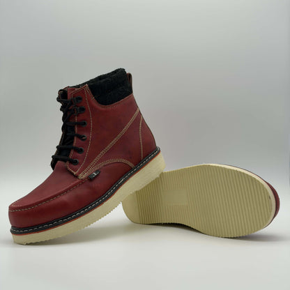 Zapato de Trabajo Cintas Bordado Crazy Vino Mil Rayas