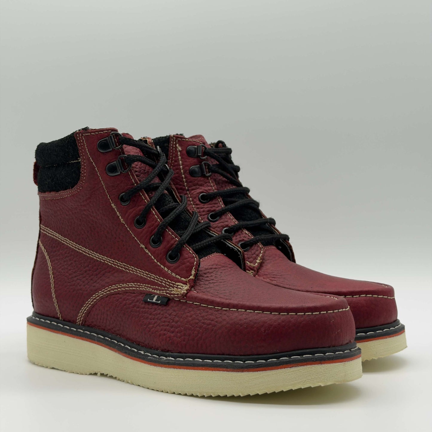 Zapato de Trabajo Cintas Bordado Floter Vino Mil Rayas