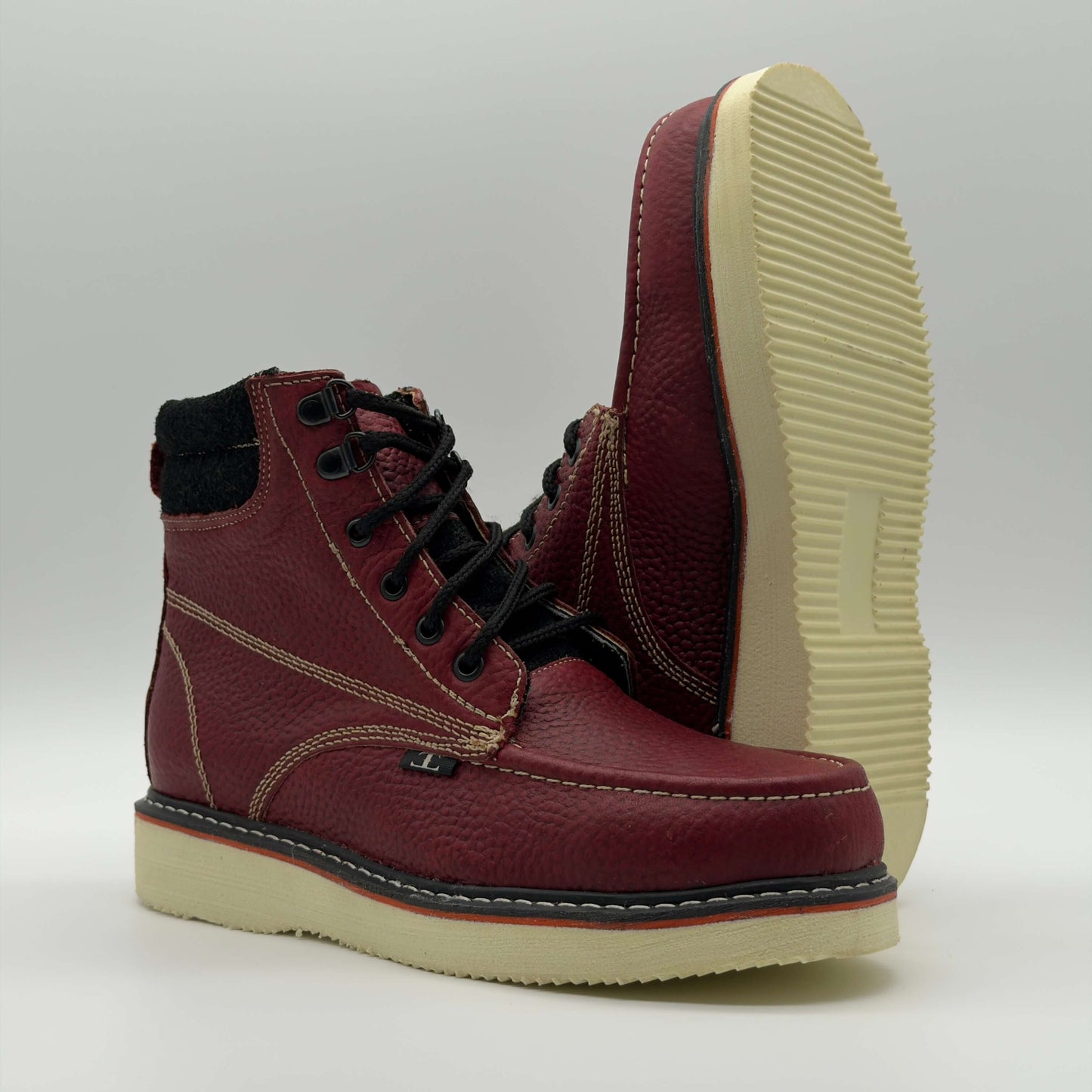 Zapato de Trabajo Cintas Bordado Floter Vino Mil Rayas