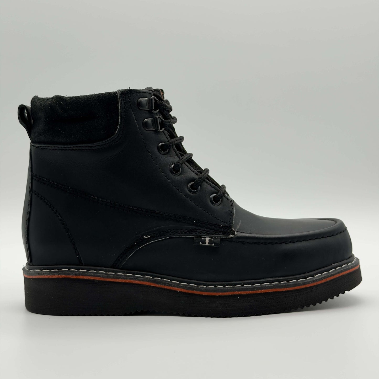 Zapato de Trabajo Cintas Bordado Crazy Negro Mil Rayas