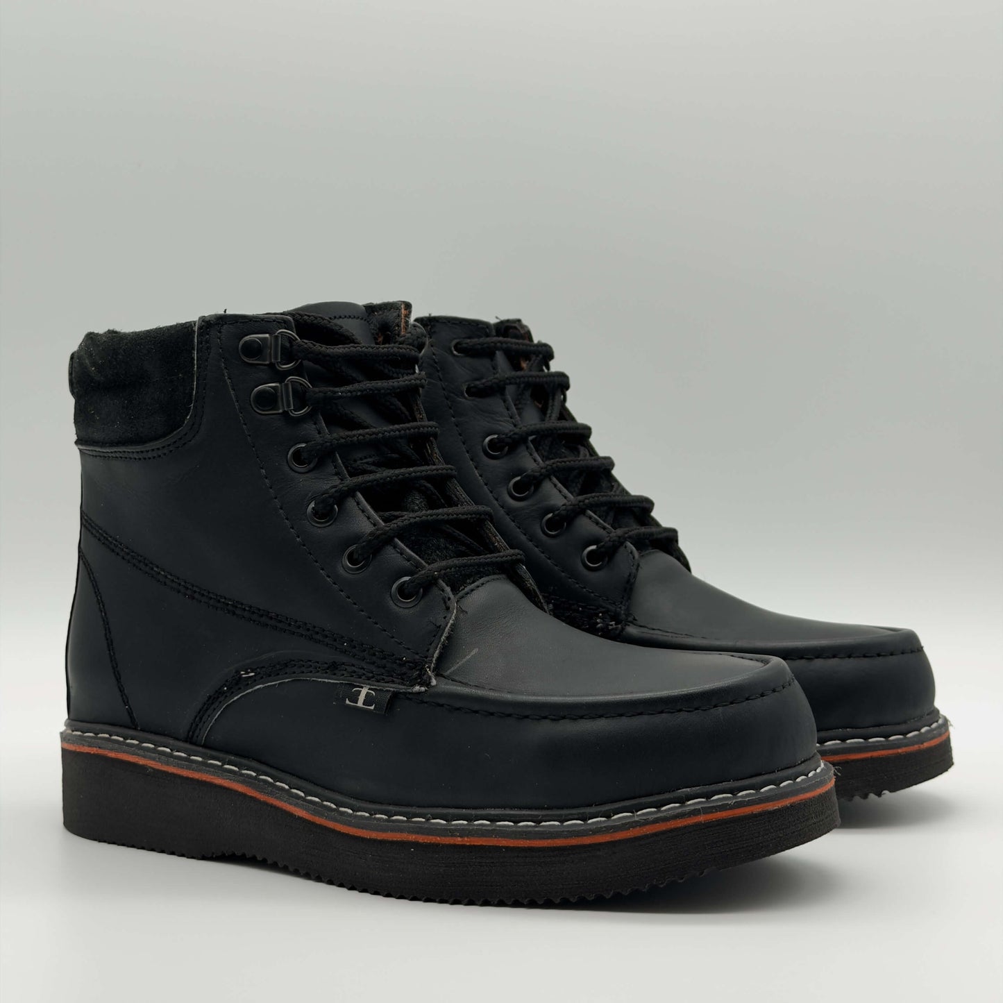 Zapato de Trabajo Cintas Bordado Crazy Negro Mil Rayas