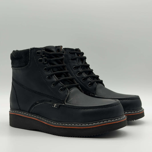 Zapato de Trabajo Cintas Bordado Crazy Negro Mil Rayas