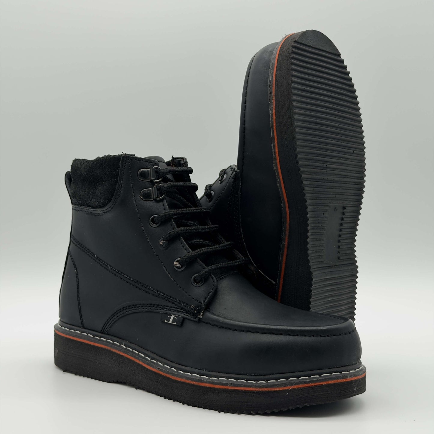 Zapato de Trabajo Cintas Bordado Crazy Negro Mil Rayas