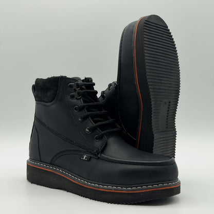 Zapato de Trabajo Cintas Bordado Crazy Negro Mil Rayas