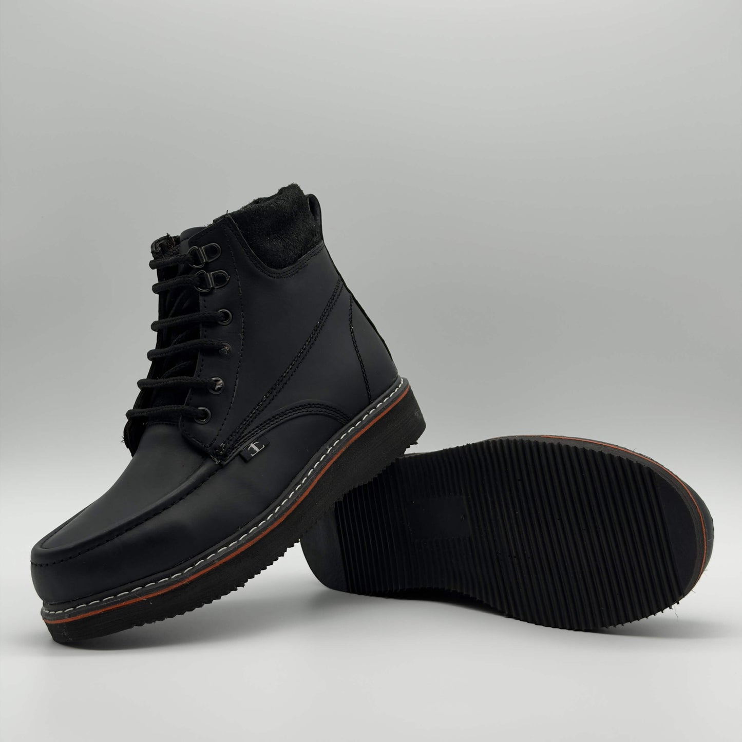 Zapato de Trabajo Cintas Bordado Crazy Negro Mil Rayas