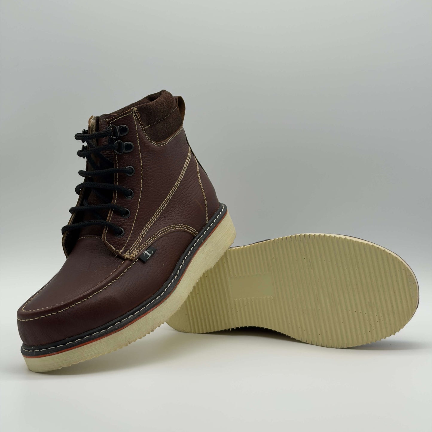 Zapato de Trabajo Cintas Bordado Floter Café Mil Rayas